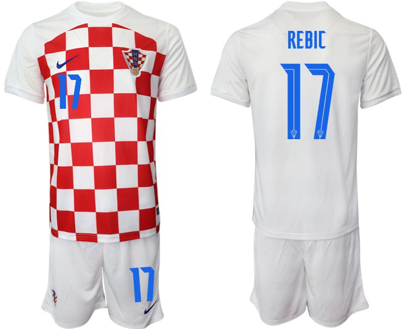 Men 2022 World Cup National Team Croatia home white 17 Soccer Jersey